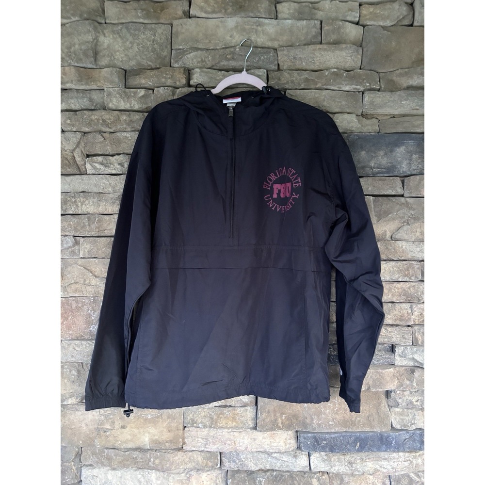FSU Seminoles Champion‎ Men's Black Windbreaker Jacket Size Medium